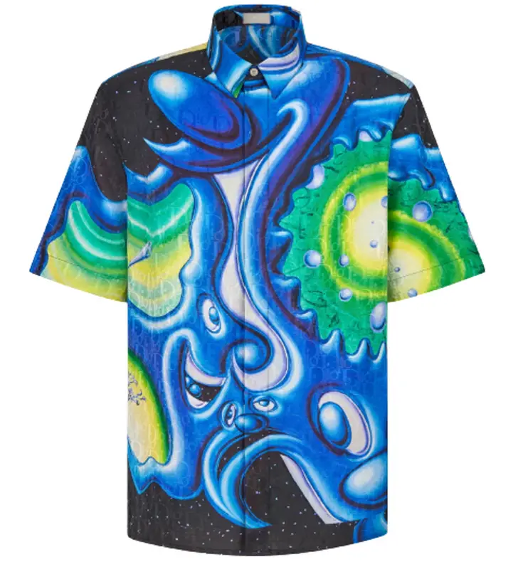 Dior Short-Sleeved Multicolor Cotton And Silk Jacquard Shirt $2500