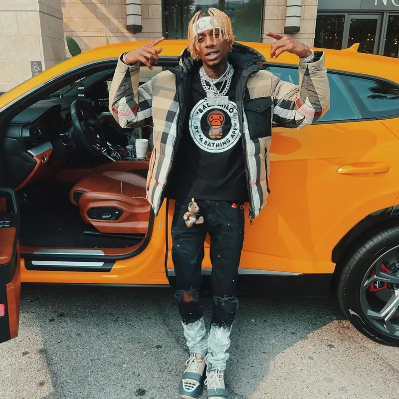 Soulja Boy outfit in Burberry, Bape, and Gucci, 2021