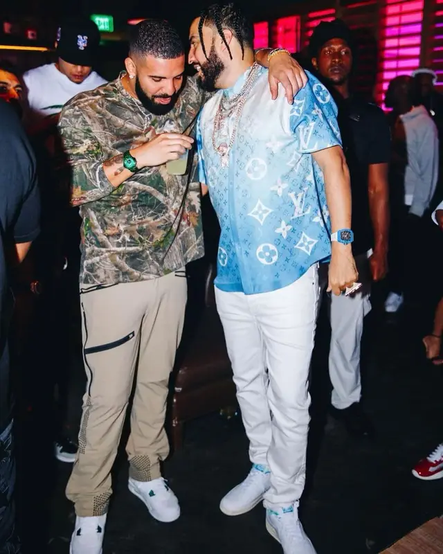 Drake outfit in Cabela's, Peak Performance, and Jordan, 2021