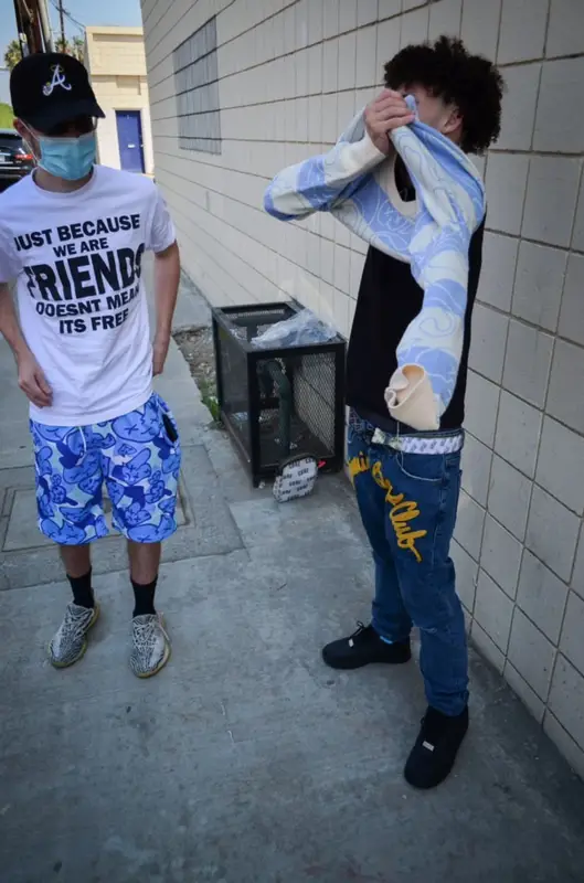 Bankrol Hayden outfit in Royal Surge, Billionaire Boys Club, and Bape, 2021