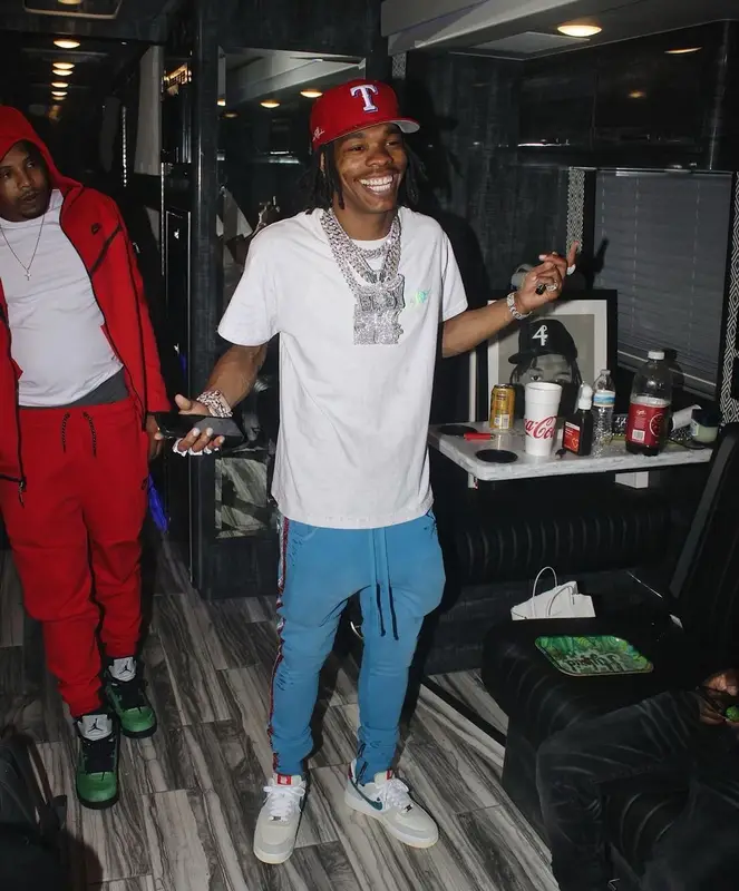 Lil Baby outfit in Alchemist, Nike, and New Era, 2021