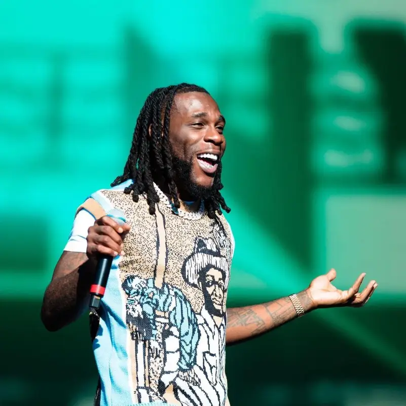 Burna Boy outfit in Who Decides War, Dior, and Calvin Klein, 2021