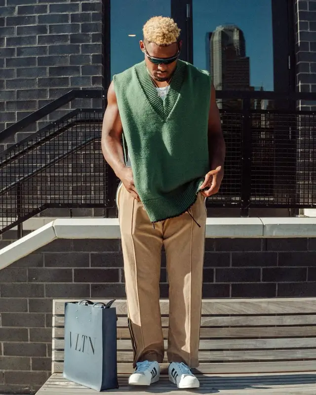 JuJu outfit in Calvin Klein, Maison Margiela, and Oakley, 2021