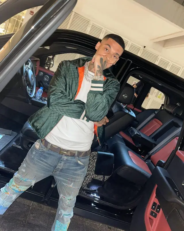 Fredo outfit in Gucci, Amiri, and Tom Ford, 2021