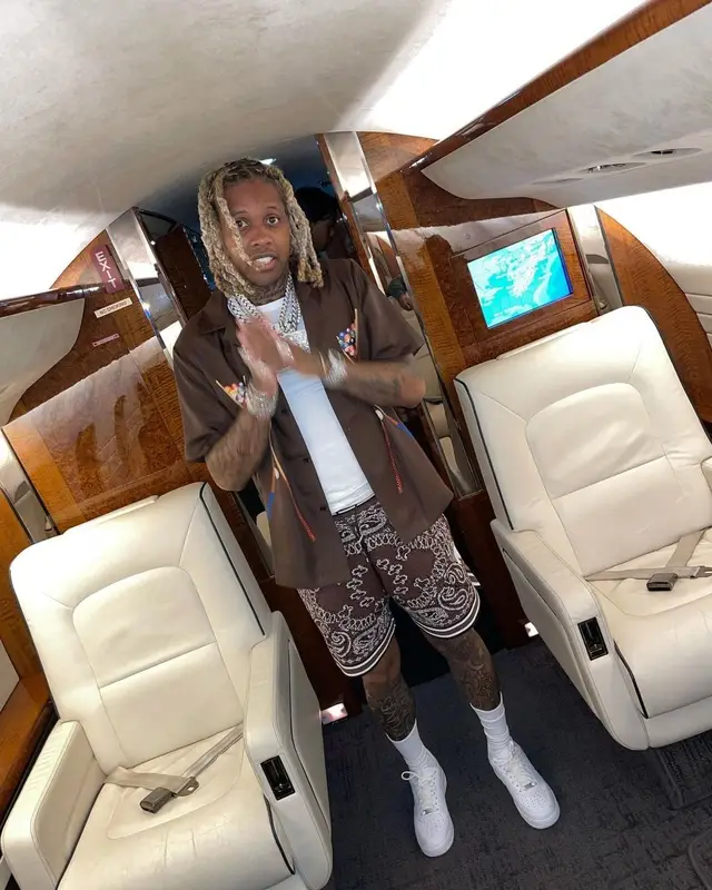 Lil Durk outfit in Amiri, Casablanca, and Nike, 2021