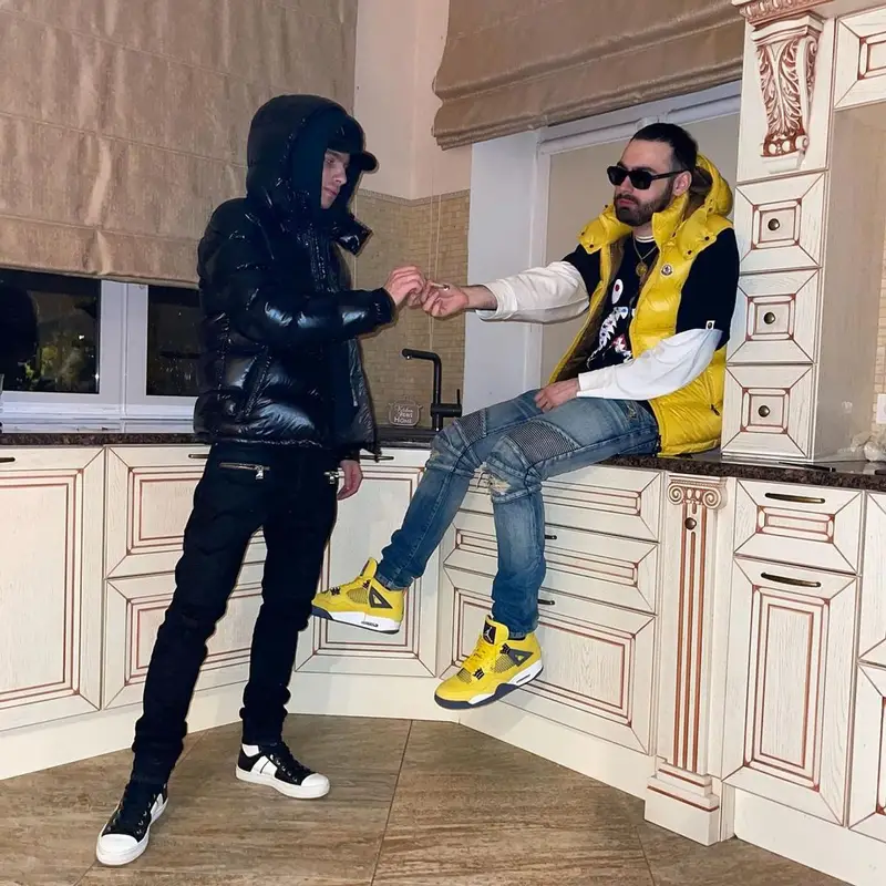 Fresco outfit in Moncler, Bape, and Balmain, 2021