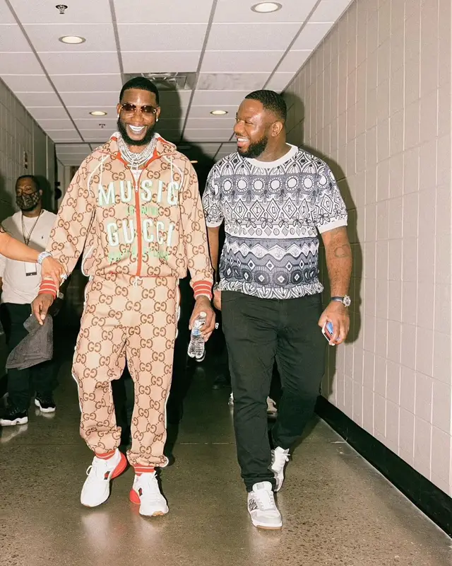 Gucci Mane outfit in Gucci and Cartier, 2021