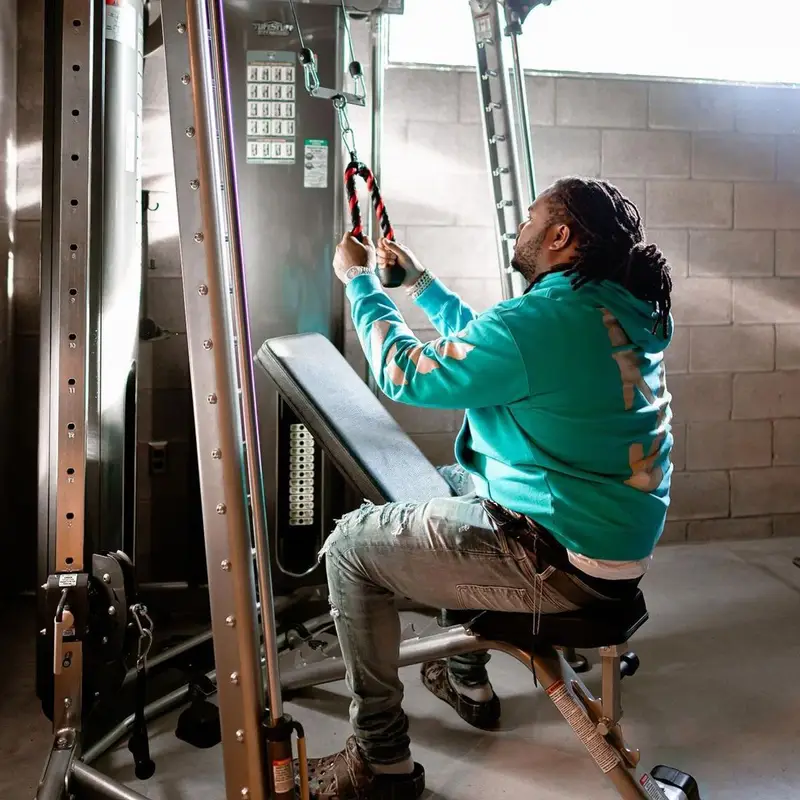 Tee Grizzley outfit in Off-White, Louis Vuitton, and Saint Laurent, 2021
