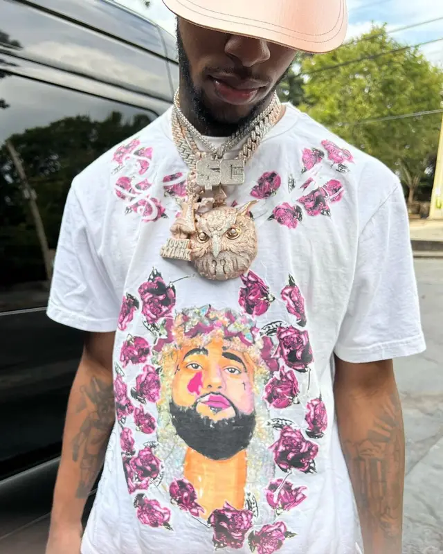 Toosii outfit in Vlone, Supreme, and The North Face, 2021