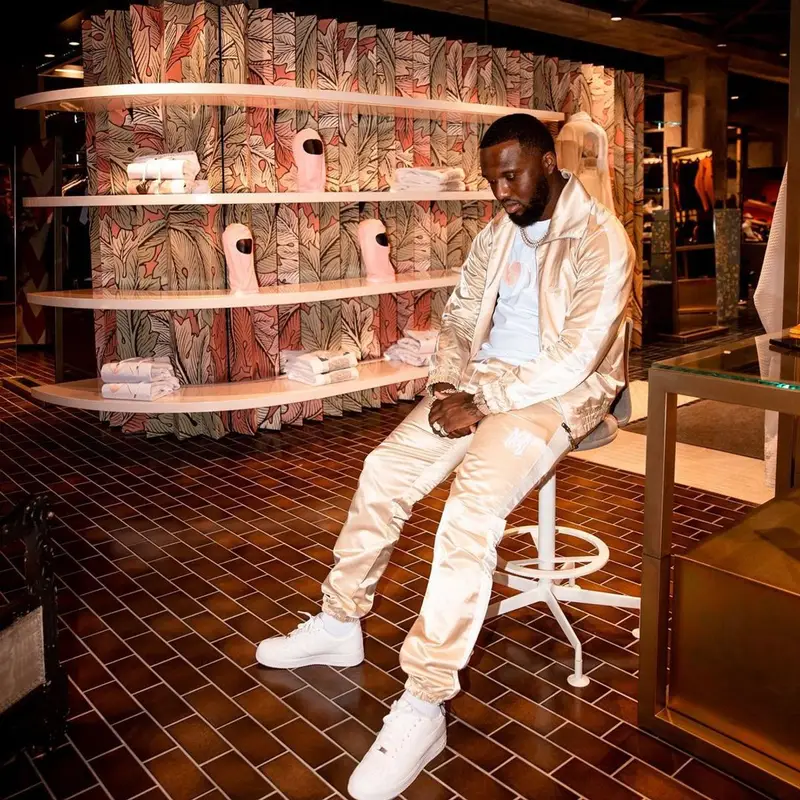 Headie One outfit in Amiri, Headie One Merch, and Nike, 2021