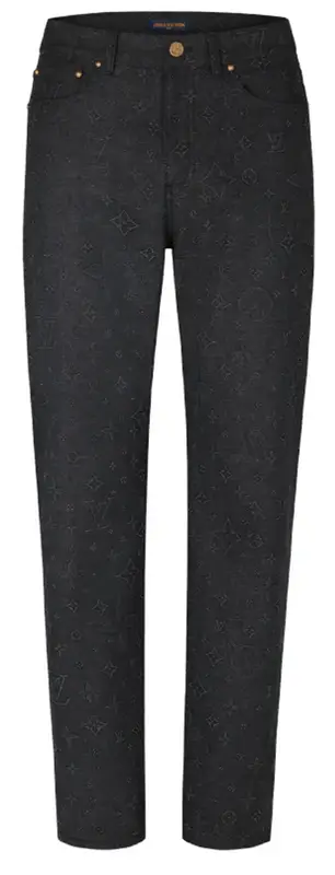 Louis Vuitton® Printed Denim Pants Black. Size 38 in 2023