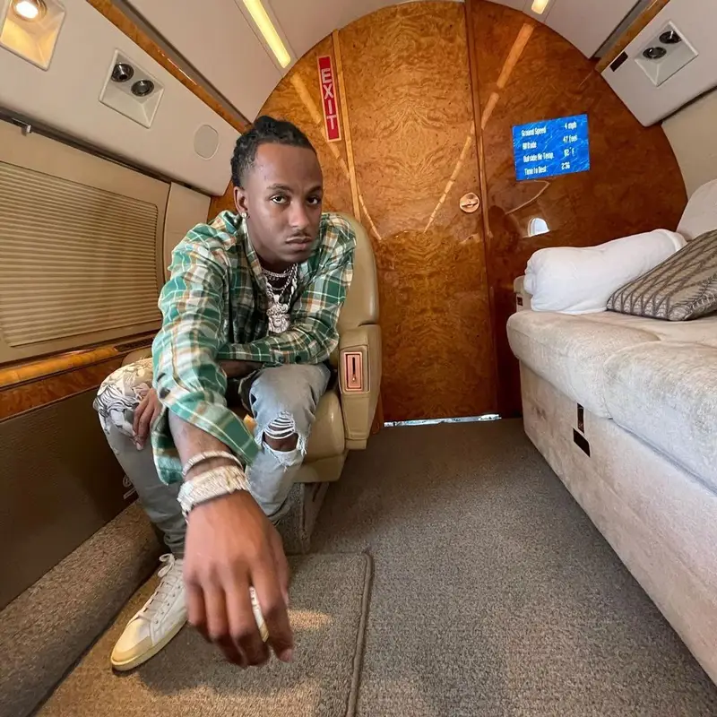 Rich The Kid outfit in Greg Lauren, Amiri, and Saint Laurent, 2021