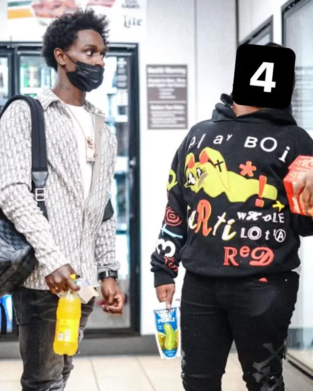 42 Dugg outfit in Cactus Plant Flea Market, Supreme, and Playboi Carti Merch, 2021