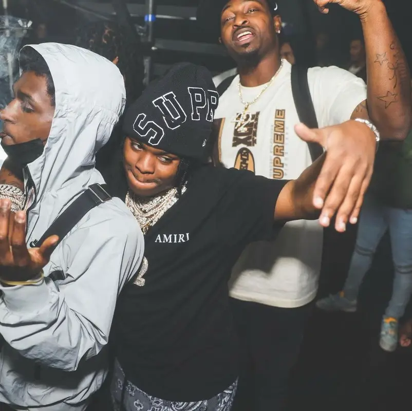 42 Dugg outfit in Amiri, Supreme, and New Era, 2021