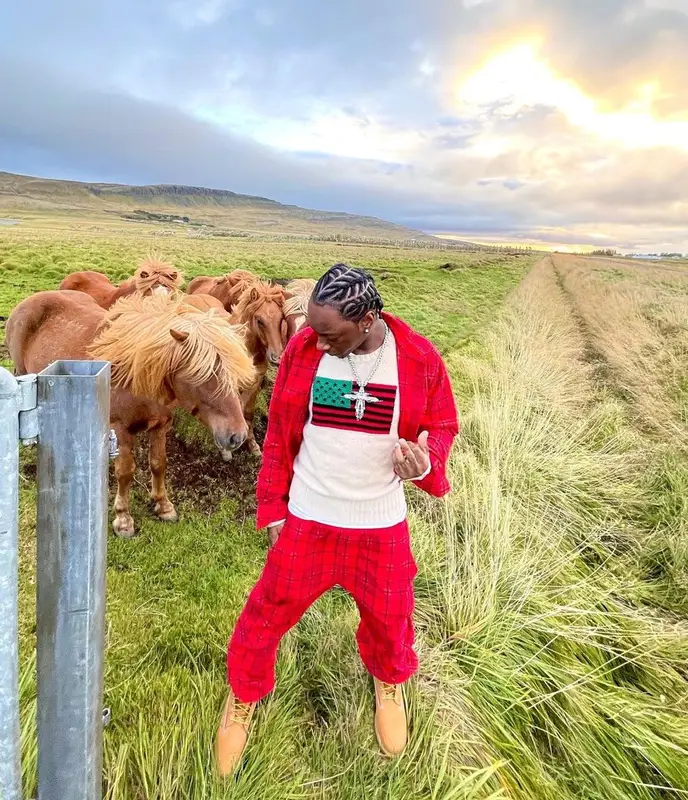 Bloody Osiris outfit in Coach, Denim Tears, and Timberland, 2021