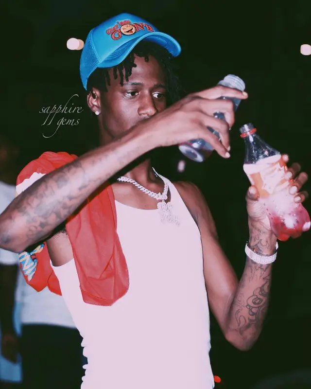 Yung Mal outfit in Nike, Cartier, and Get Em Gone, 2021
