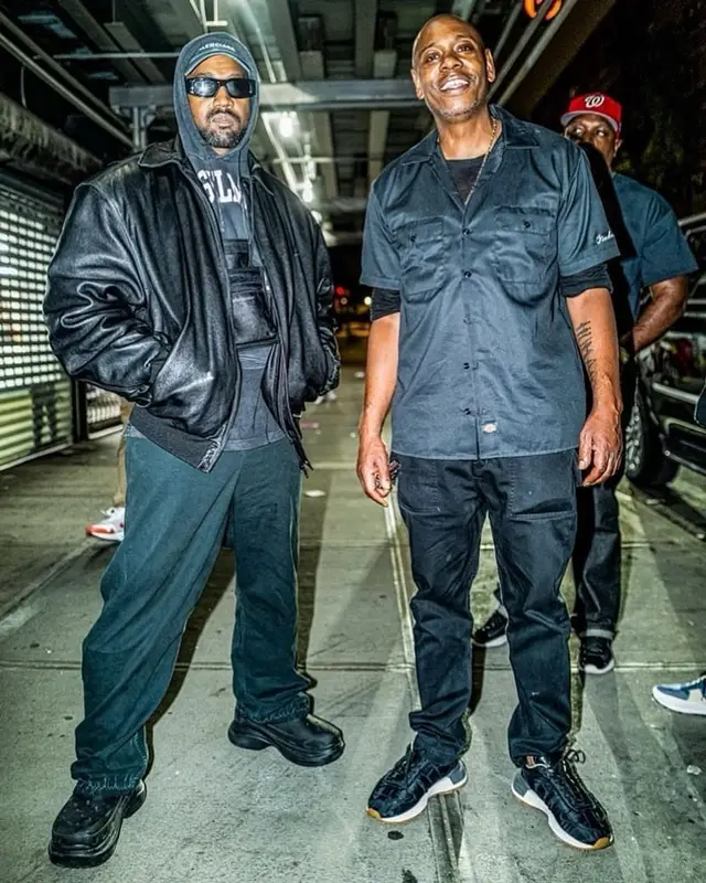 Kanye West outfit in Crocs and Balenciaga, 2021