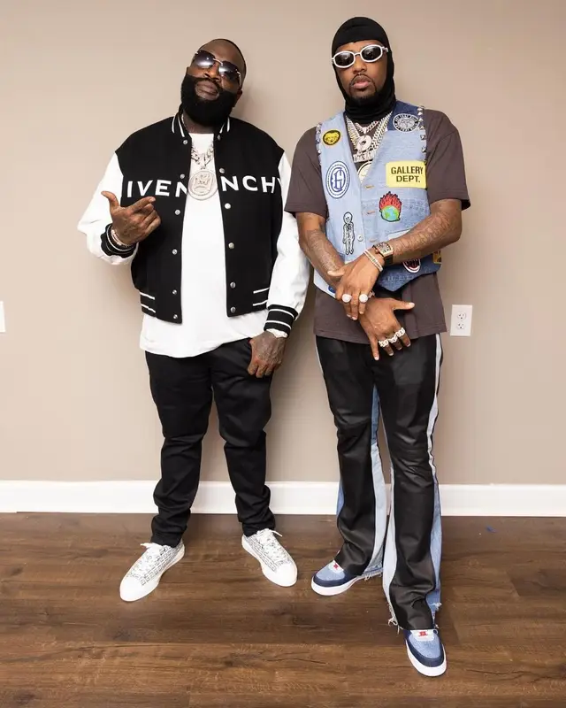 Rick Ross outfit in Givenchy, Amiri, and Cartier, 2021