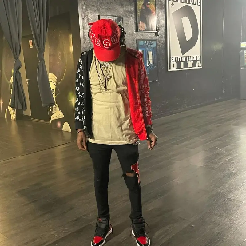 Skooly outfit in Eight Elleven, Culture Vulture Garments, and Nike, 2021