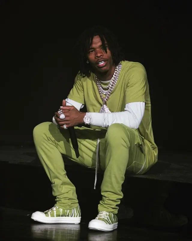 Lil Baby outfit in Rick Owens, 2021