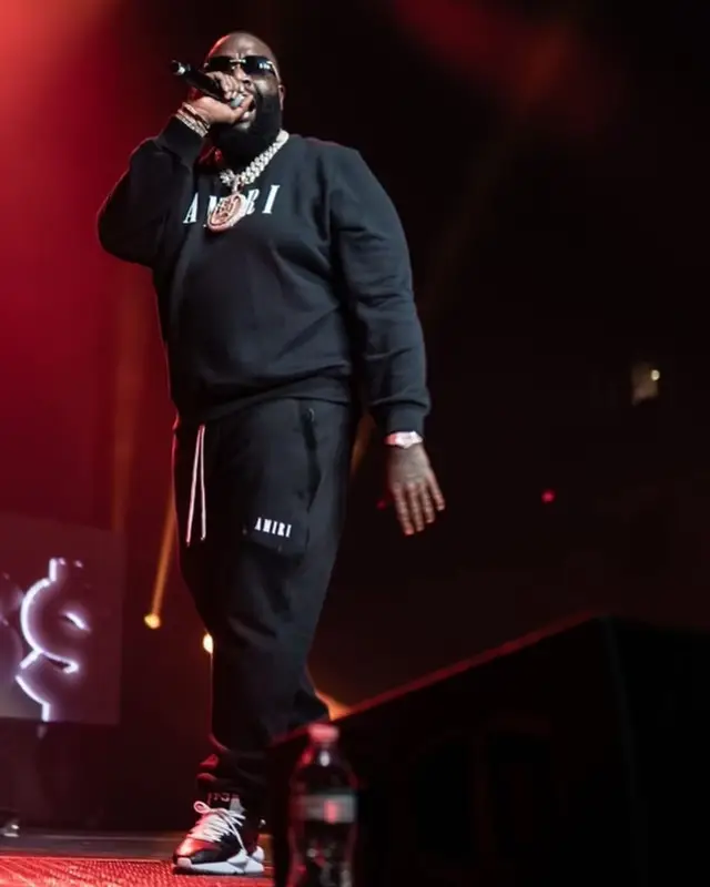 Rick Ross outfit in Amiri, Y-3, and Cartier, 2021