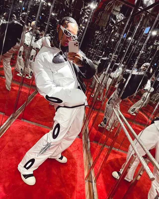 Tyga outfit in Code, Rick Owens, and Prada, 2021