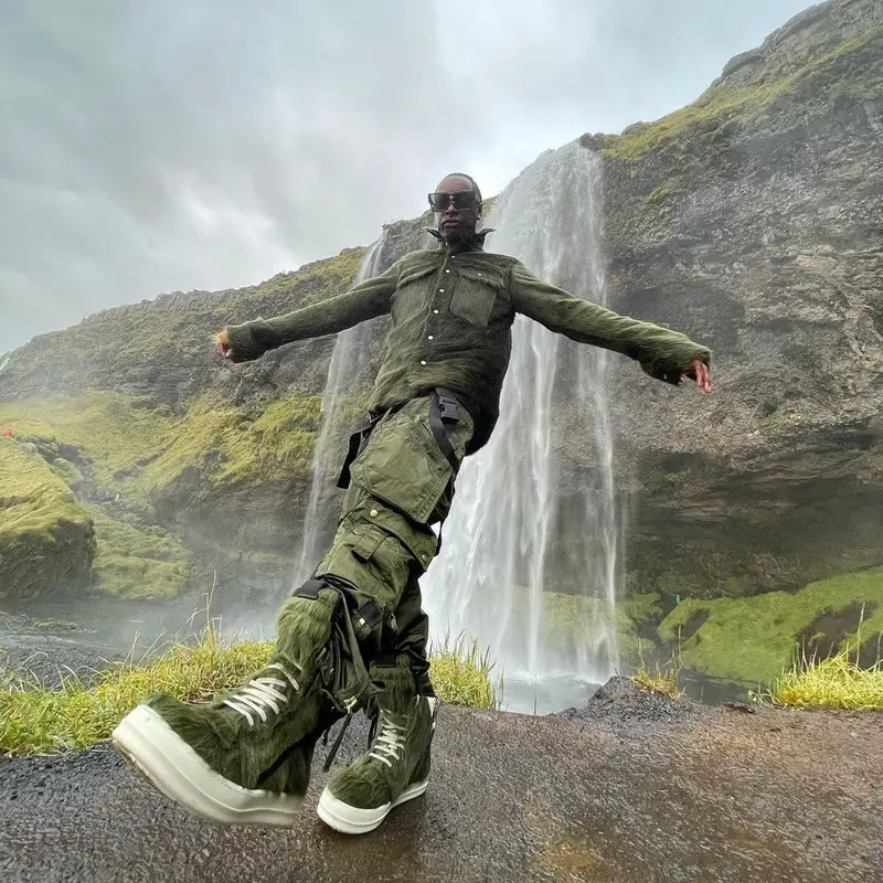 Bloody Osiris outfit in Rick Owens and Louis Vuitton, 2021