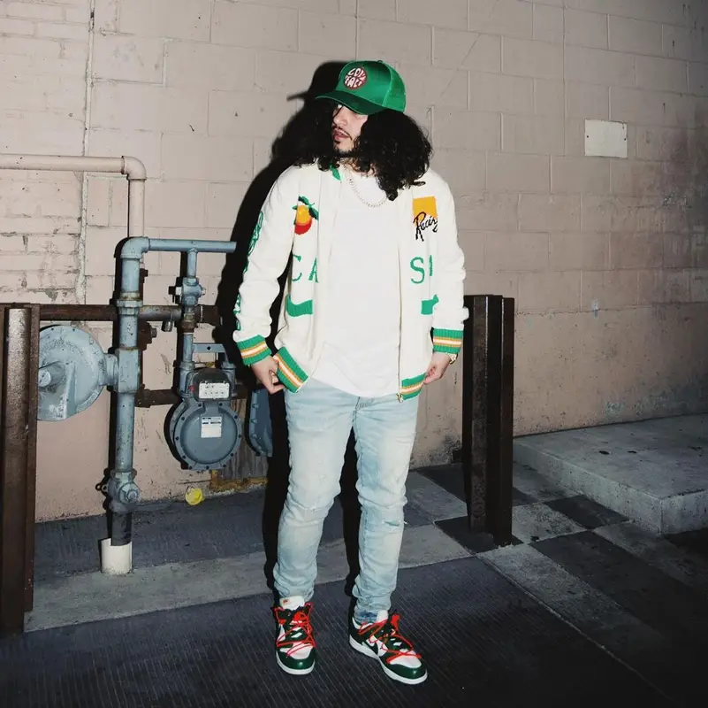 Russ outfit in Casablanca, Nike, and Valas Los Angeles, 2021