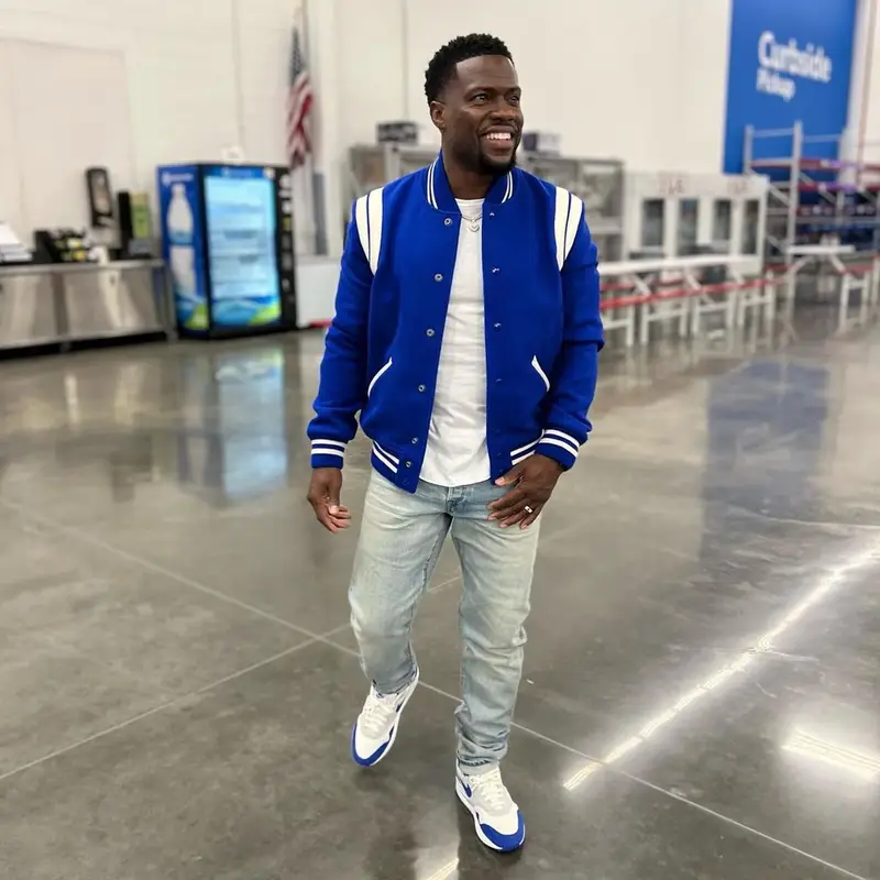 Kevin Hart outfit in Saint Laurent, Amiri, and Nike, 2021