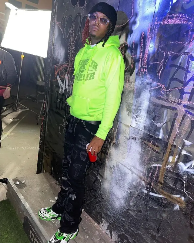 Lil Keed outfit in Erreur, Skins, and Dior, 2021
