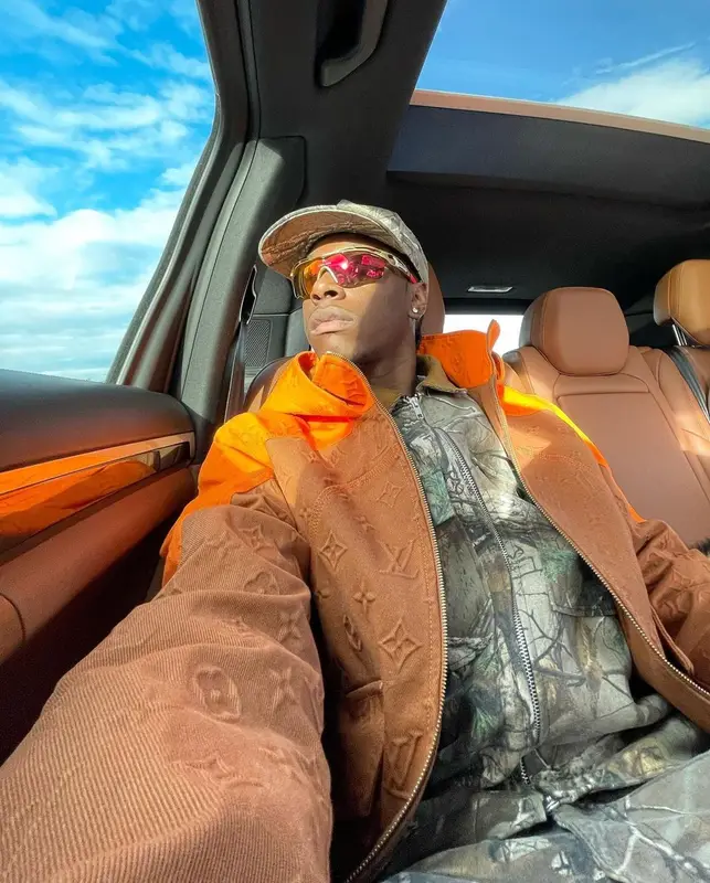 Bloody Osiris outfit in Louis Vuitton, Marine Serre, and Dsquared2, 2021