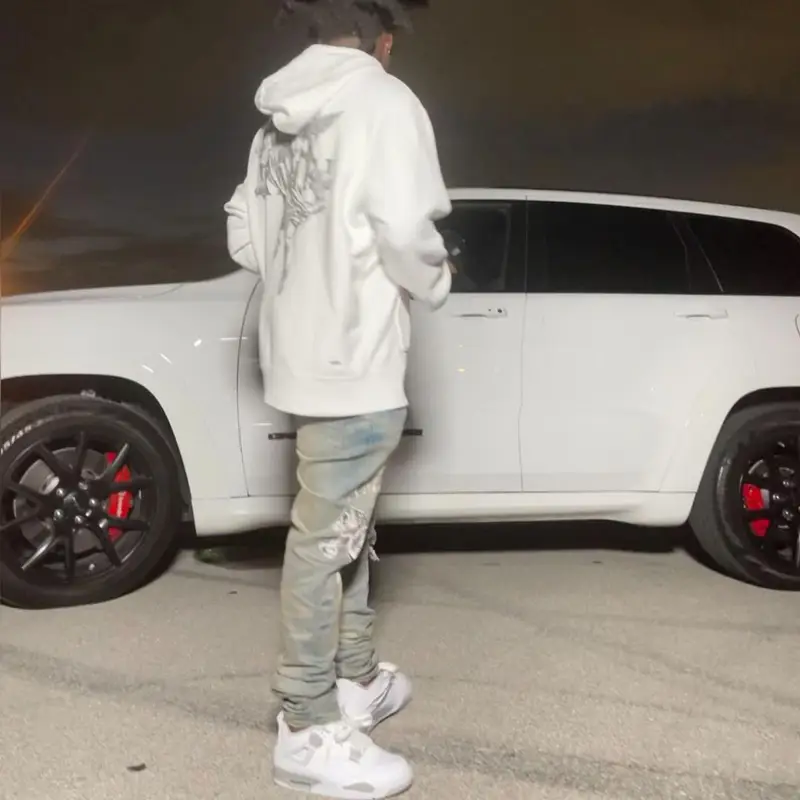 Kodak Black outfit in Amiri and Jordan, 2021