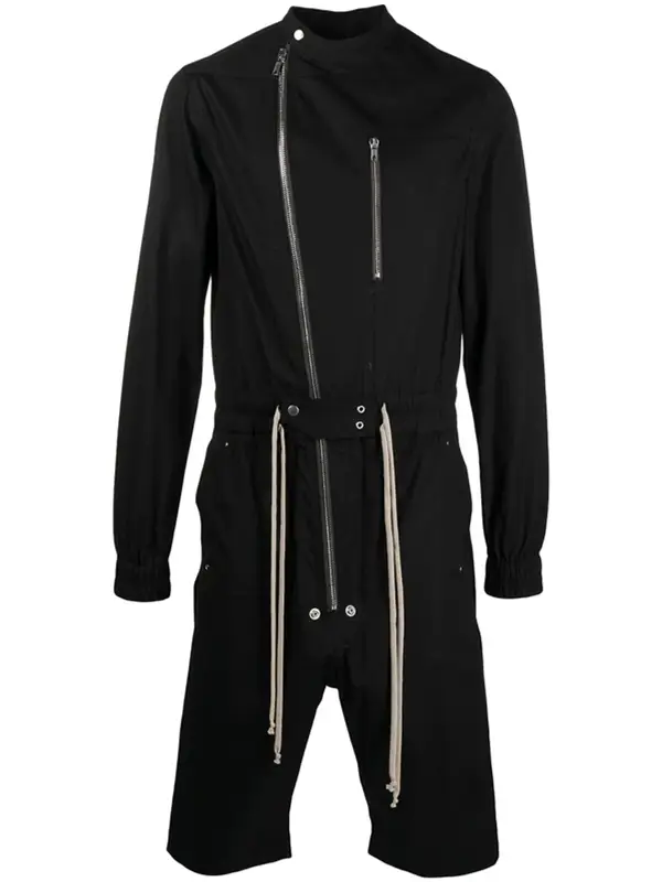 Rick Owens Gary Slim-Fit Organic Cotton-Blend Black Poplin Jumpsuit In Black $1941