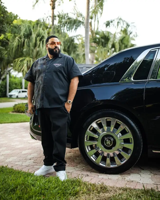 DJ Khaled outfit in Prada, Nike, and Cartier, 2021