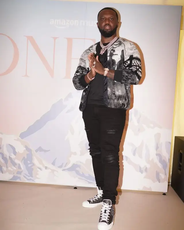 Headie One outfit in Dior, Amiri, and Peter Doig, 2021