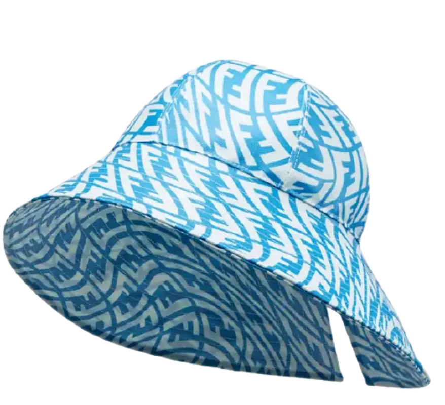 Fendi Light Blue Canvas Hat $655