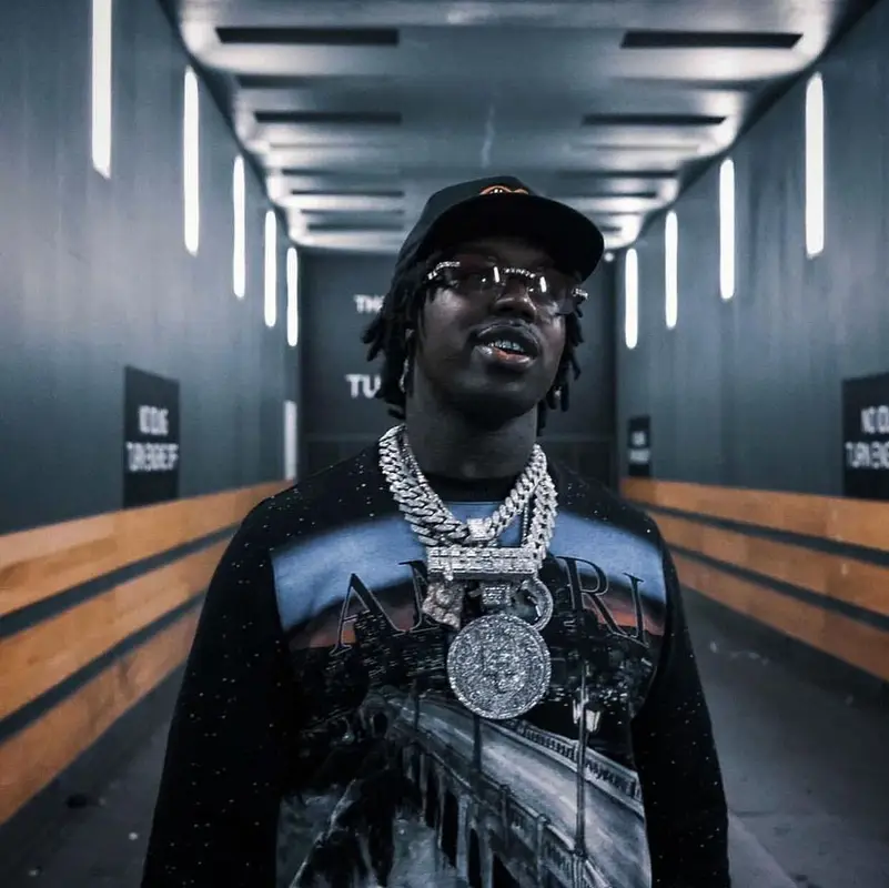 EST Gee outfit in Cartier, Chrome Hearts, and Matty Boy, 2021
