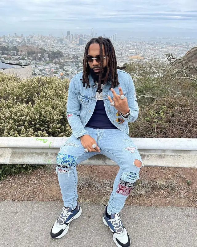 Money Man outfit in Amiri, Dior, and Playboy, 2021