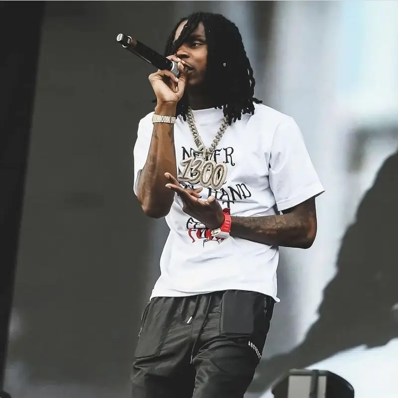 Polo G outfit in Ricchezza Forever, Abstract Clothing Co., and Richard Mille, 2021