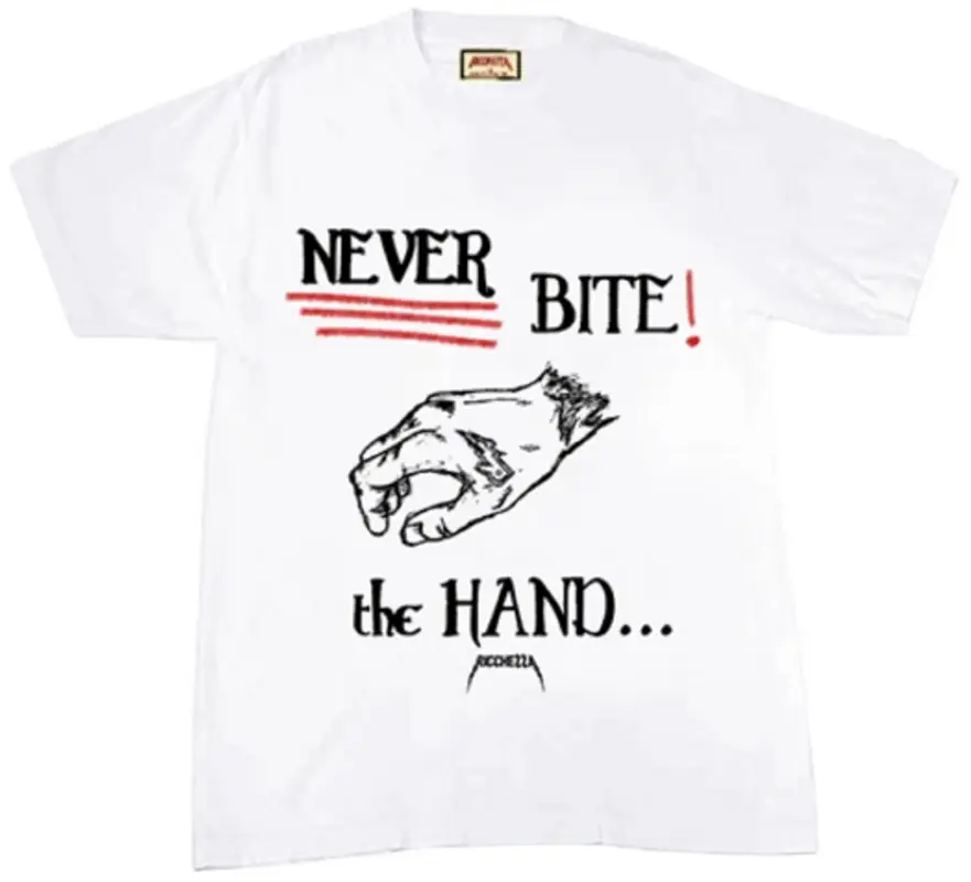 Ricchezza Forever Never Bite The Hand White T-Shirt $105