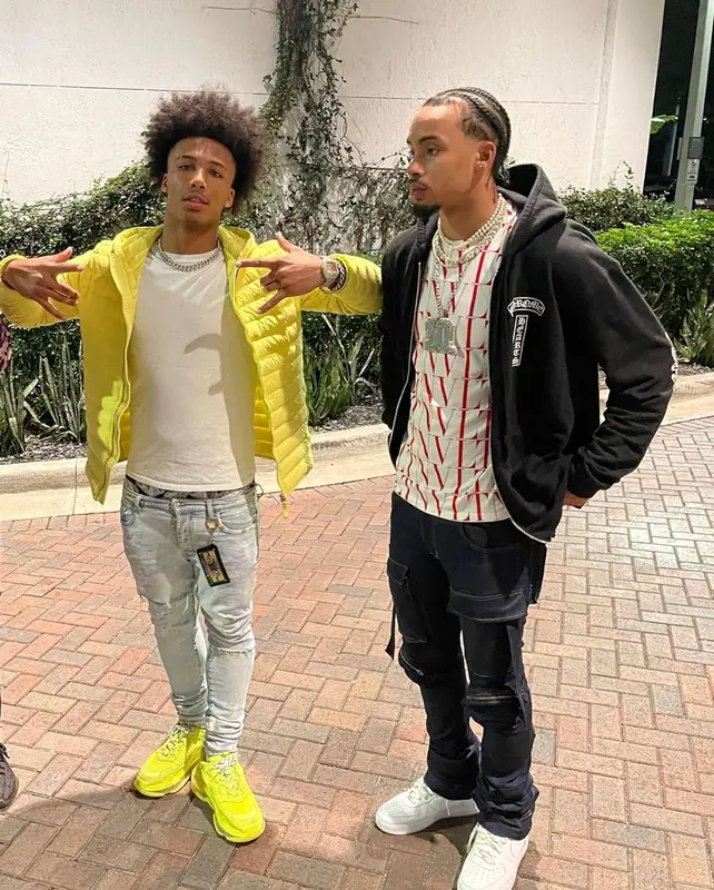 Amari Bailey outfit in Valentino, Chrome Hearts, and Nike, 2021