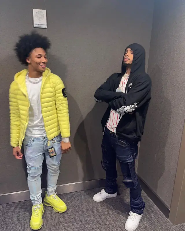 Amari Bailey outfit in Valentino, Chrome Hearts, and Nike, 2021
