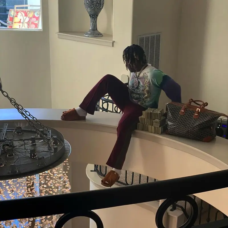 Don Toliver outfit in Grateful Dead, Needles, and Goyard, 2021