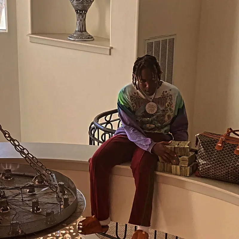 Don Toliver outfit in Grateful Dead, Needles, and Goyard, 2021