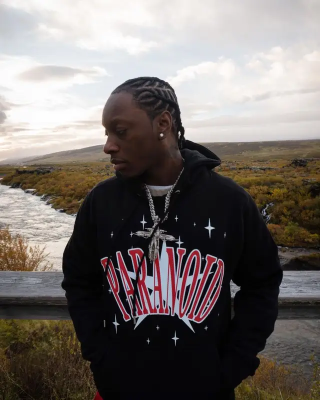 Bloody Osiris outfit in Paranoid, Coach, and Timberland, 2021
