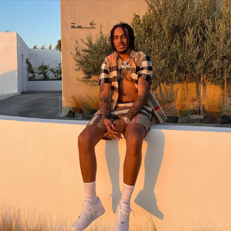 AJ Tracey outfit in Burberry and Nike, 2021