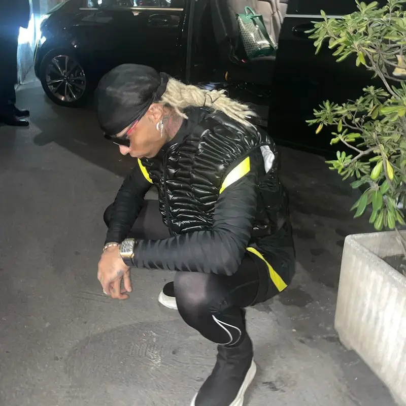 Ronny J outfit in Nike, Rick Owens, and Prada, 2021