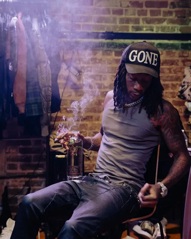 Wiz Khalifa outfit in Rick Owens, B.B. Simon, and Fresh I Am, 2021