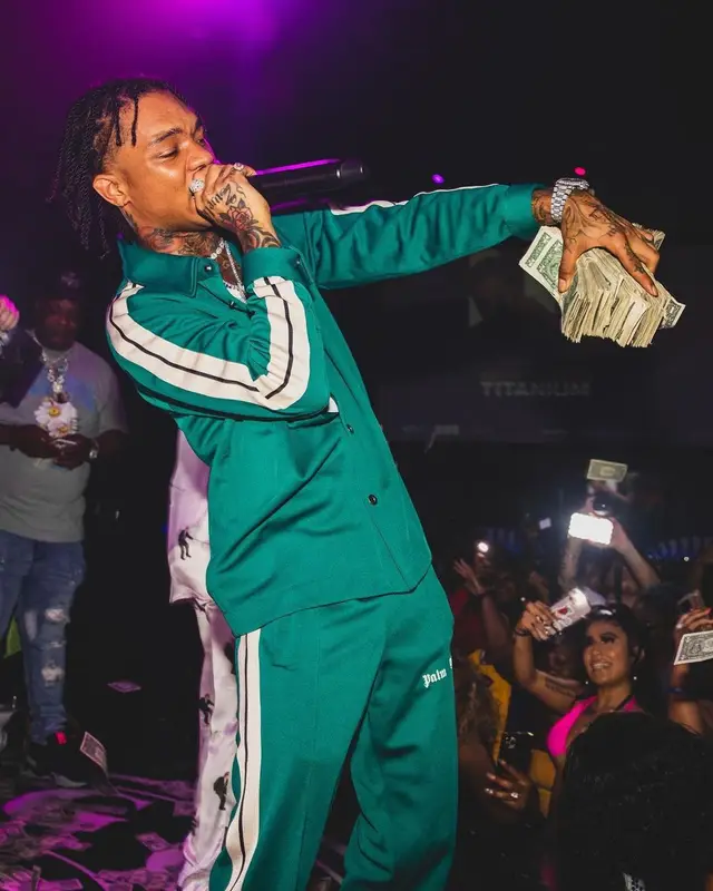 Swae Lee outfit in Palm Angels, Dior, and Calvin Klein, 2021