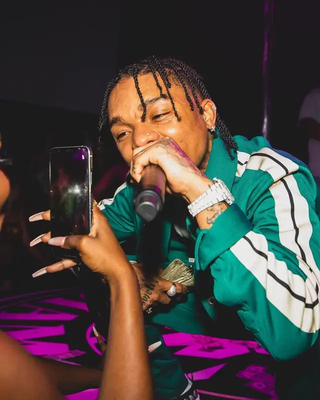 Swae Lee outfit in Palm Angels, Dior, and Calvin Klein, 2021